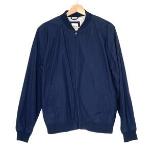 Gap Men’s Navy Blue Bomber Jacket Size Medium Preppy Americana Classic Style